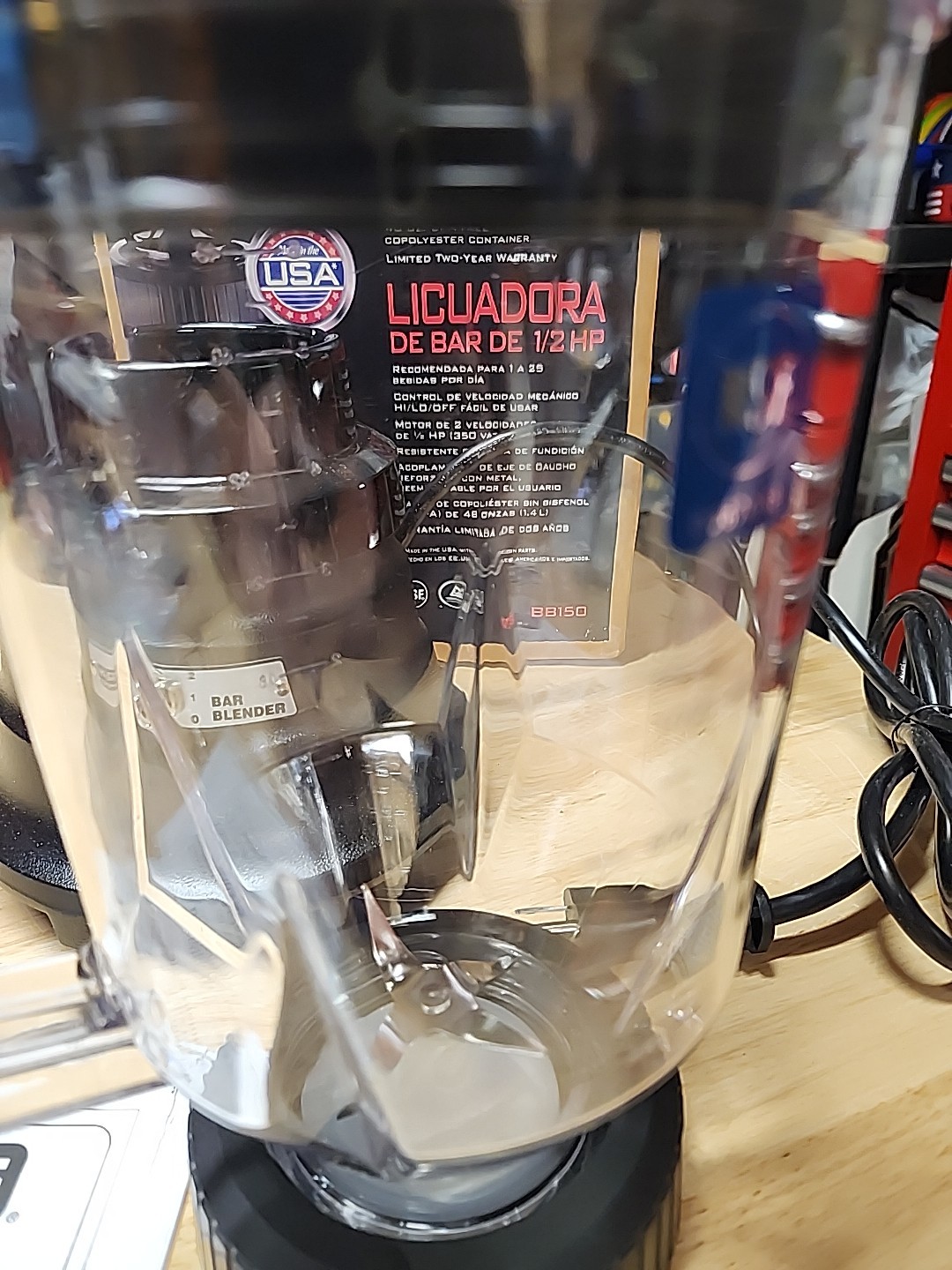 New Open Box Waring Commercial Bar Blender BB150 48 OZ, 2 Speed PLEASE READ