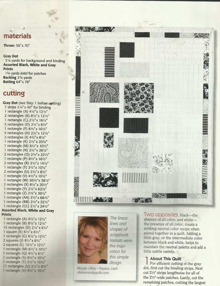 C0069 BLACK TIE AFFAIR QUILT PATTERN/INSTRUCTIONS
