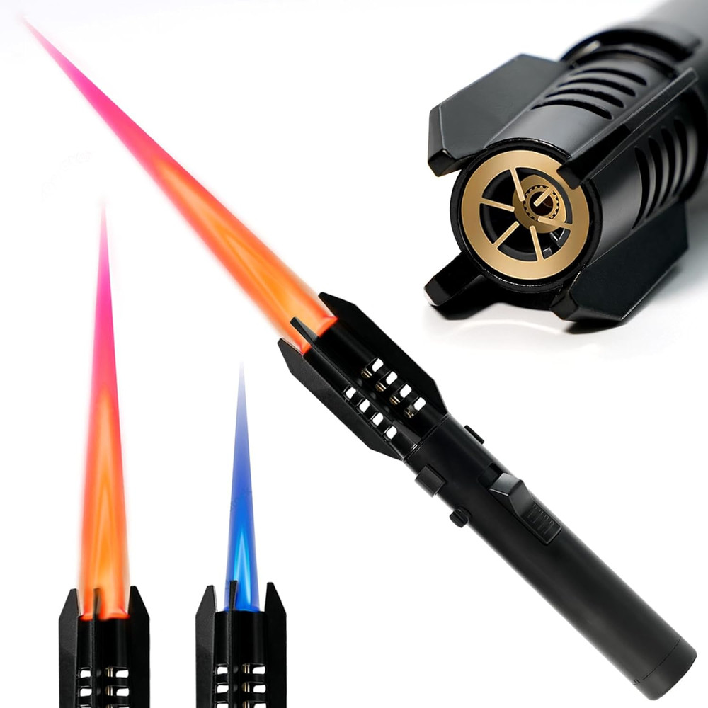 Camping Lighter, Torch Lighter, Straight Flame Bright Fire Refillable Windproof