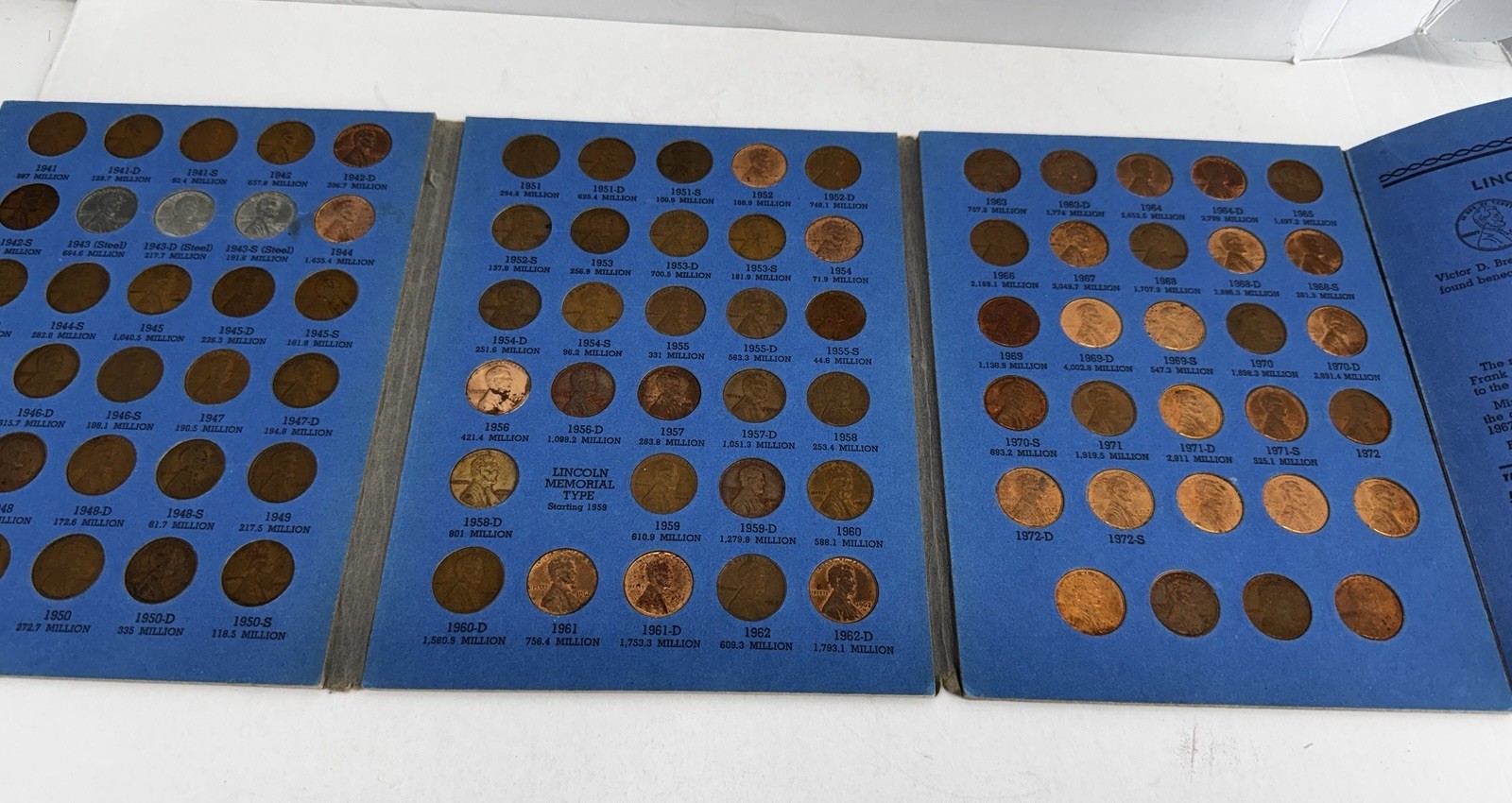 Lincoln Head Cent Collection Whitman No 2, 1941-1972 Complete