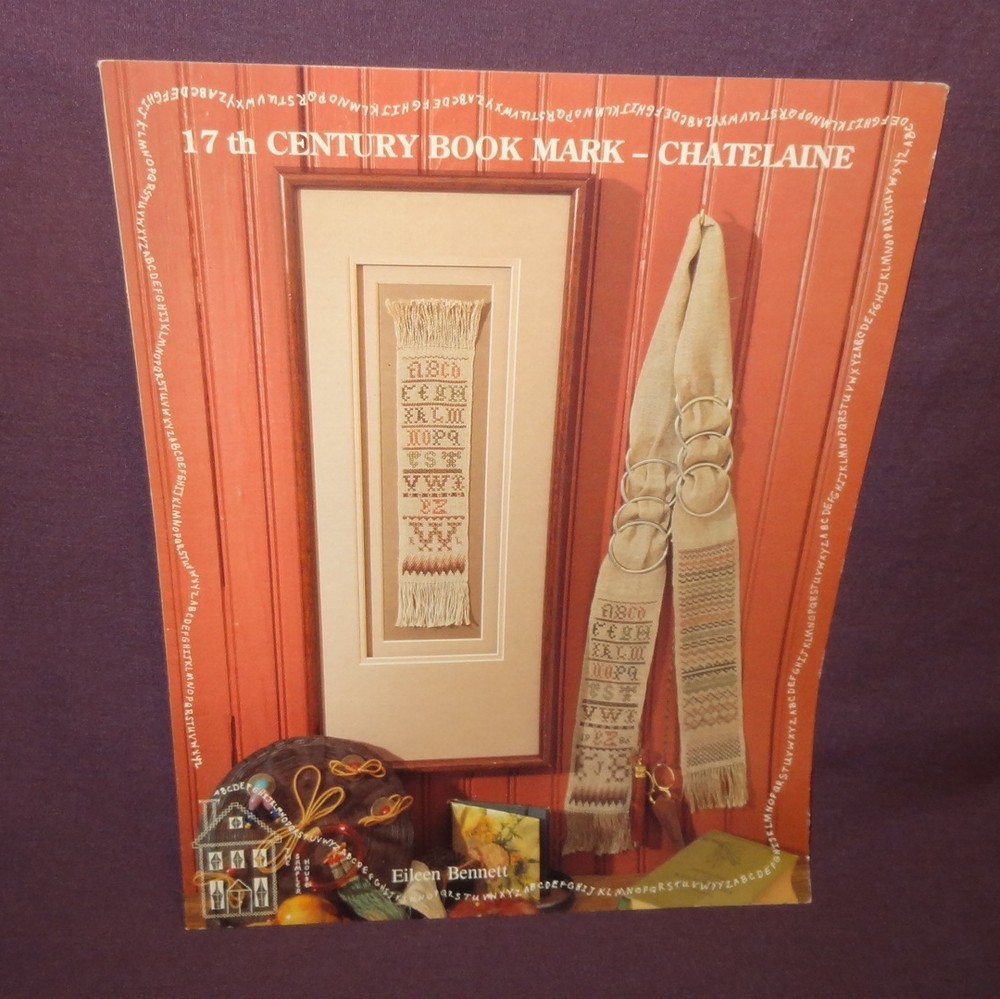 "17th Century Bookmark - Chatelaine" Needlework Pattern Sampler ABC Leaflet 1986