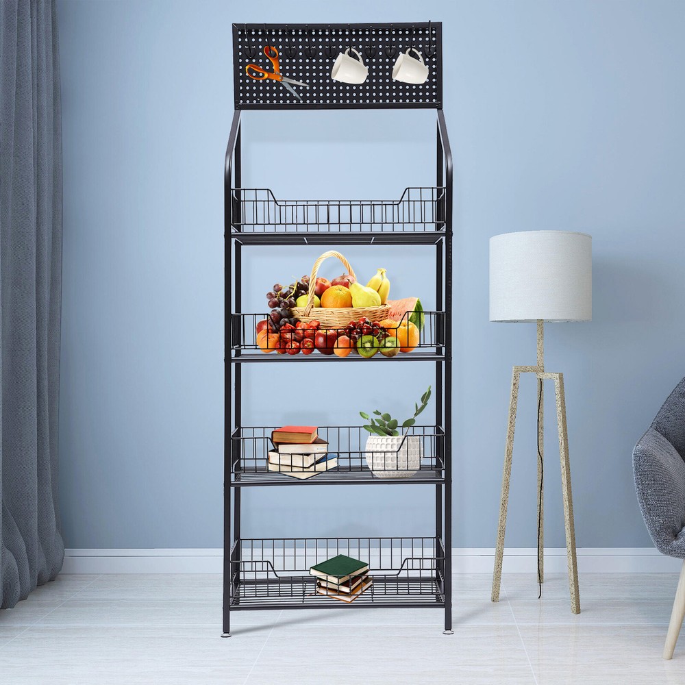 Retail Display Rack, Stand Storage Shelf, Fruit Vegetable Snack Storage Shelf