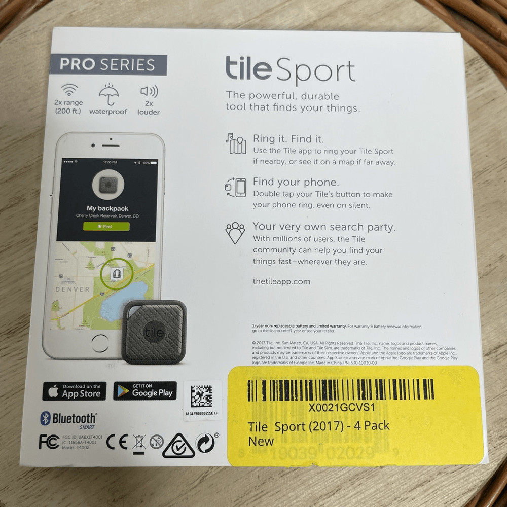 New Tile Sport Pro Series Tracking 4 Pack 2x Range Style Tracker Keychain Device