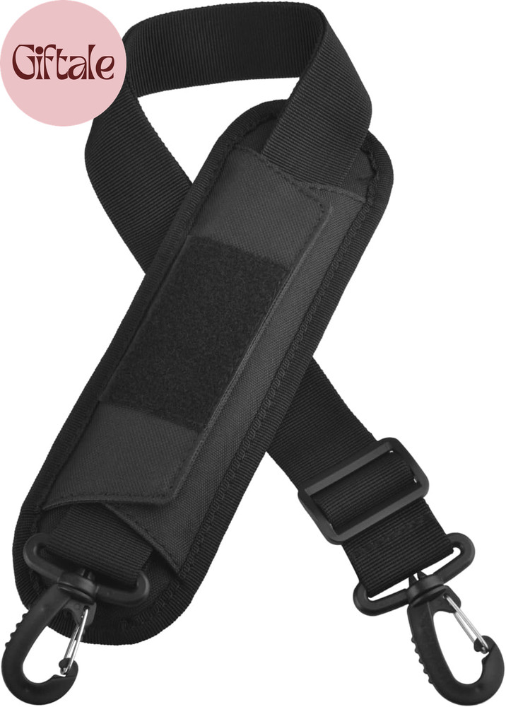 Bag Shoulder Strap Replacement Adjustable Strap with Padded Metal Hooks for Cros