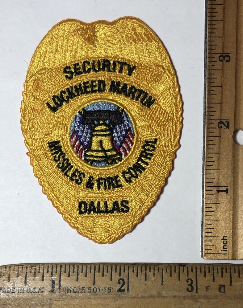 Lockheed Martin Security Guard Patch Dallas Texas Missiles Fire Control Facility