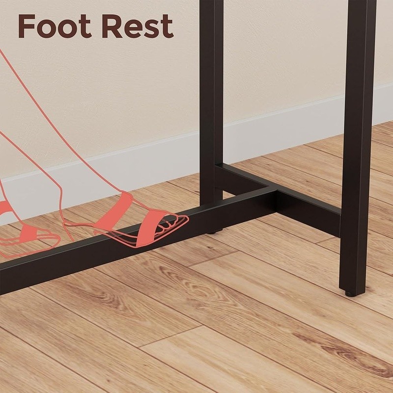 Narrow Space Saving Bar Table Metal Frame Kitchen Dining Breakfast Pub Table New