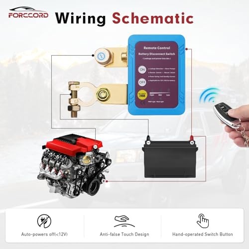 Kill Switch with 12V 240A Remote Battery Disconnect Switch Smart Voltage Kill