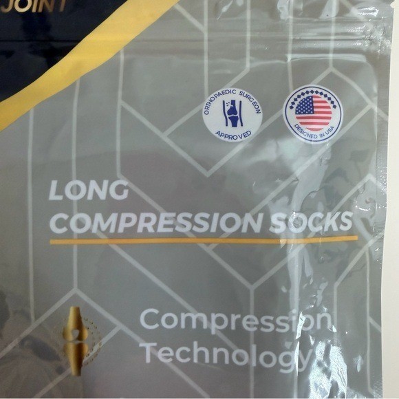 Copper Joint Long Black Compression Socks Size Med