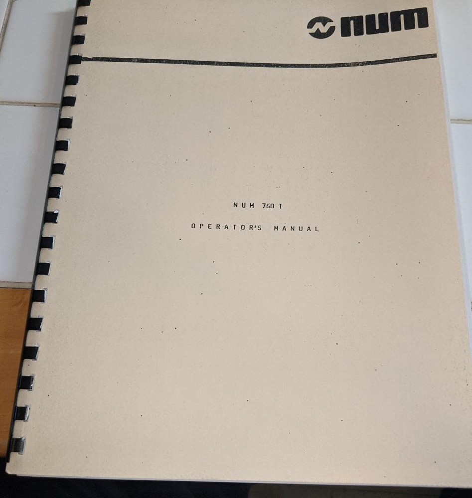 NUM CNC 760T Operator's Manual