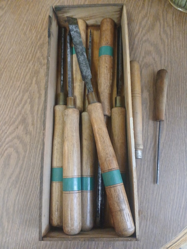 7 Buck bros. wood lathe tools