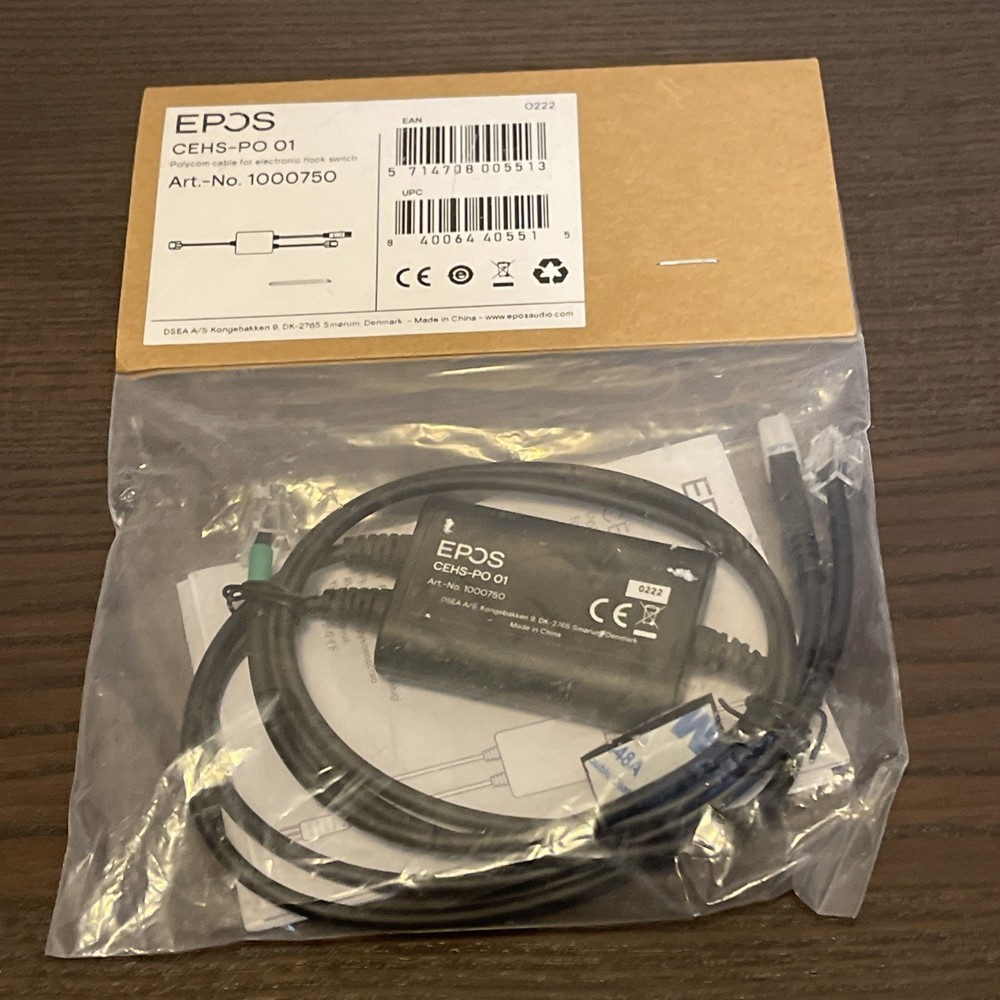 EPOS CEHS-PO 01 Polycom Adapter Cable for Electronic Hook Switch BRAND NEW