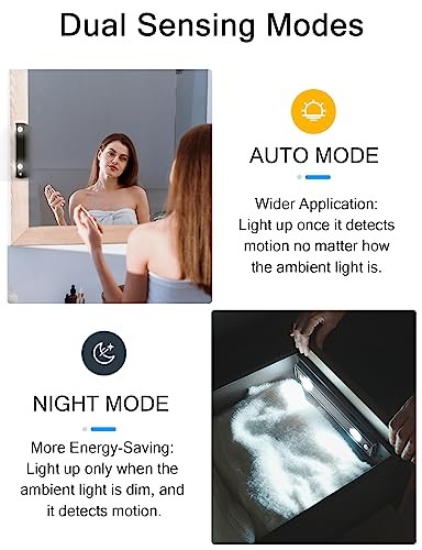 Under Cabinet Lights, Wireless Motion Sensor Light 10in-white light Black