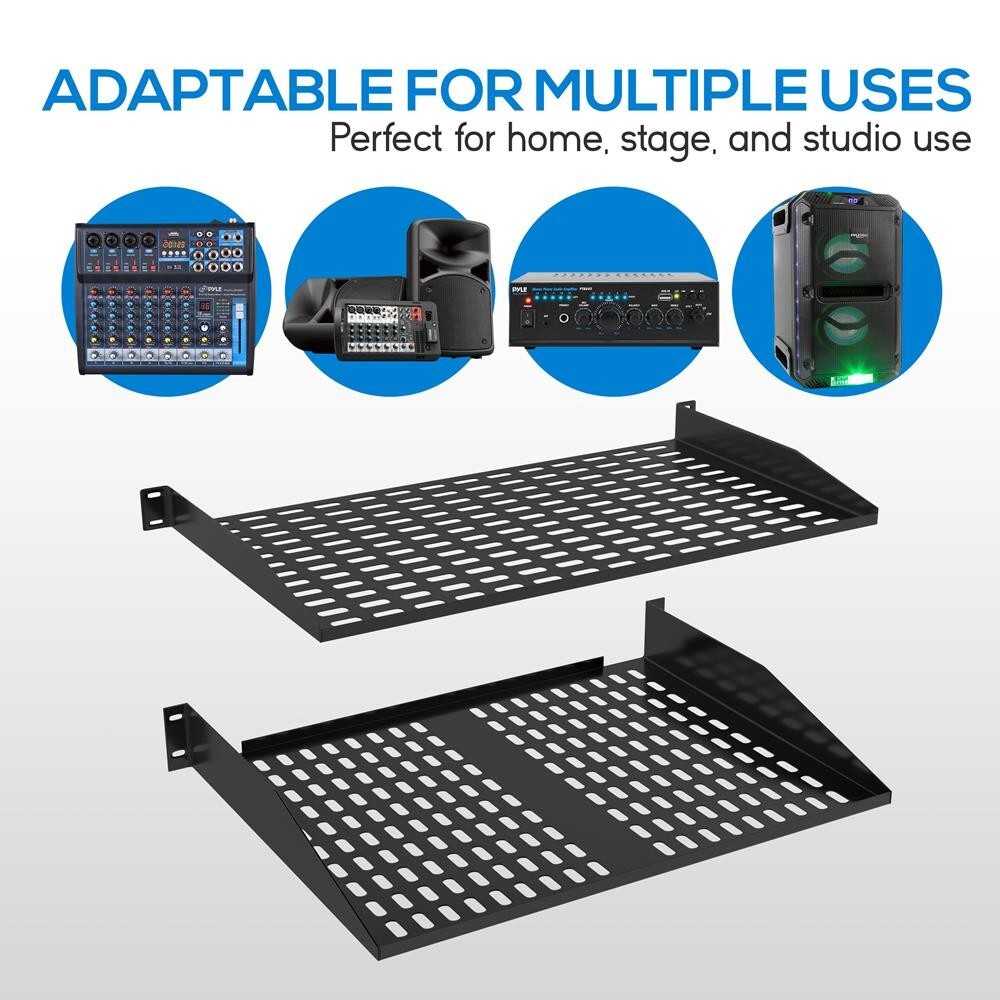 Pyle 1U+2U Server Rack Shelves - Universal Device Server Rack Mounting Tray