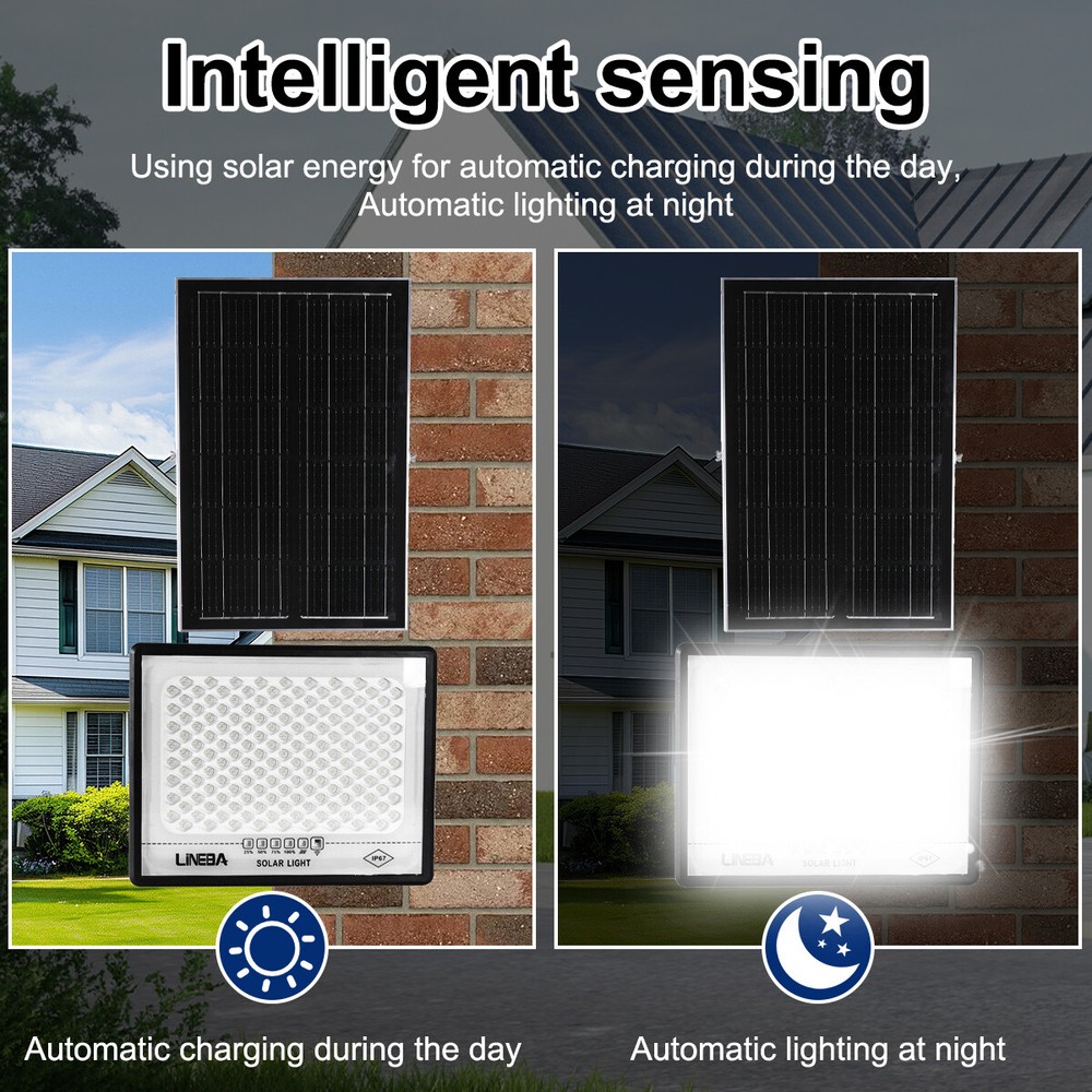 LED Solar Floodlight Panel Street Lights Outdoor Waterproof Remote Control 2000W