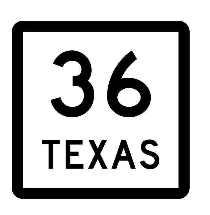 Texas State Highway 36 Sticker Decal