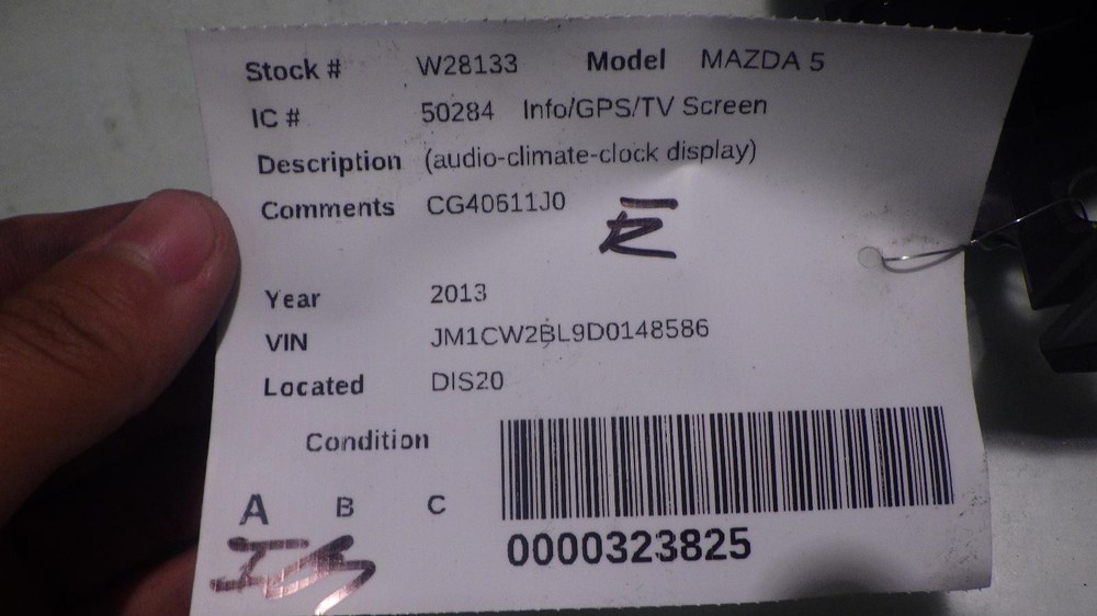 13 MAZDA 5 Info Screen CG40611J0