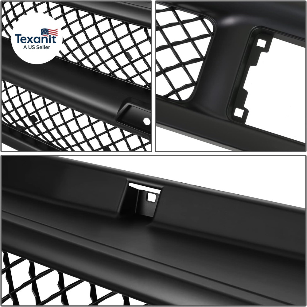 Front Bumper Grille Upper Lower Grill Guard Assembly Compatible with Chevy C/K 1