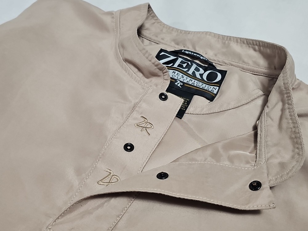 Zero Restriction Lightweight Embroidered Pullover 1/4 Snap S/S Jacket SZ Large