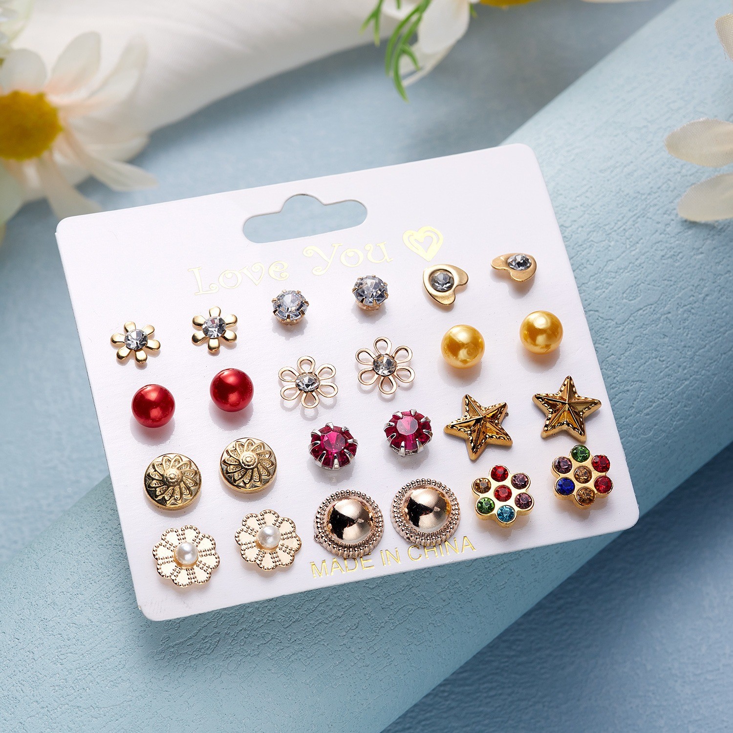 Wholesale Lot of 120 Pairs of Assorted Cute Stud Earrings New Bling Glam Gifting