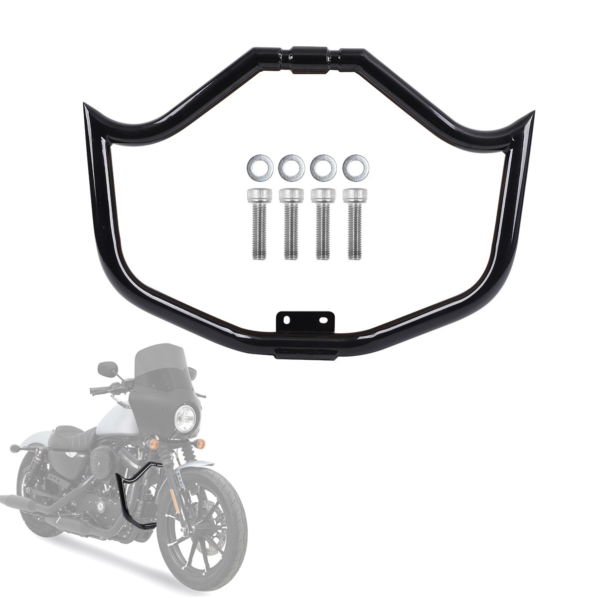 Black Engine Guard Highway Crash Bar For Harley Sportster 883 1200 XL 2004-2022