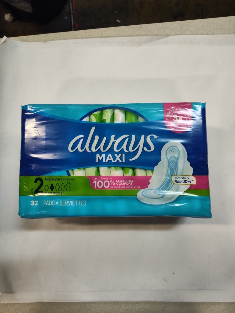 Always Maxi Pads Super Long Flexi Wings 32 Count