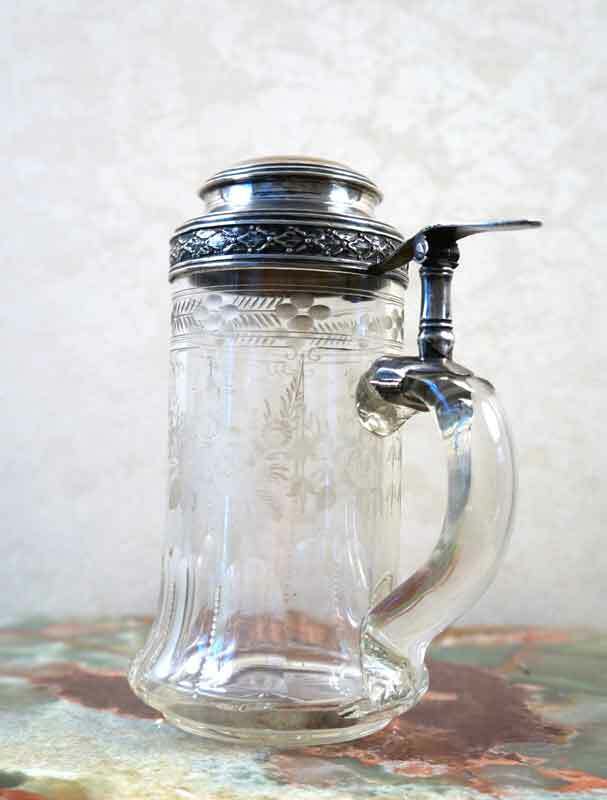 Russian Handmade Crystal Silver Beer Mug