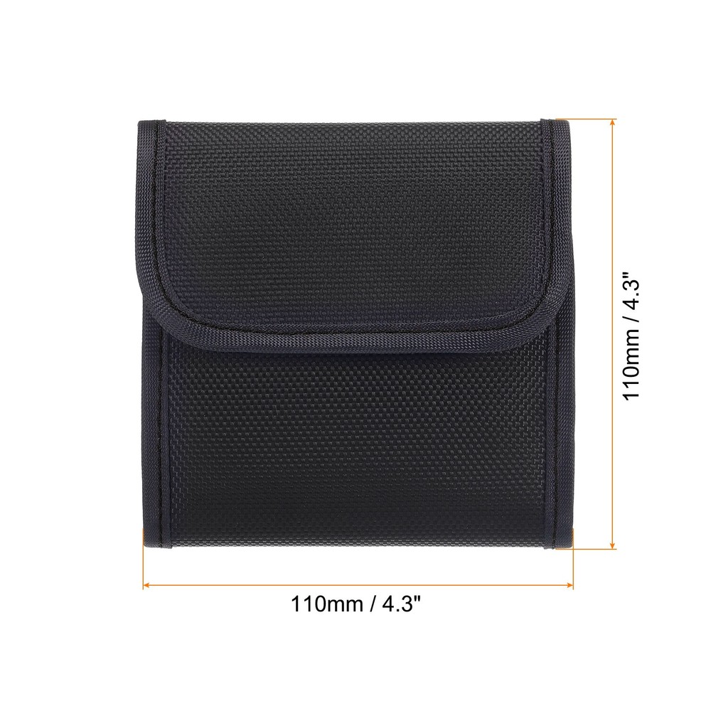 2Pcs 82mm Camera Filter Case 3 Pocket Camera Filter Case Pouch Black