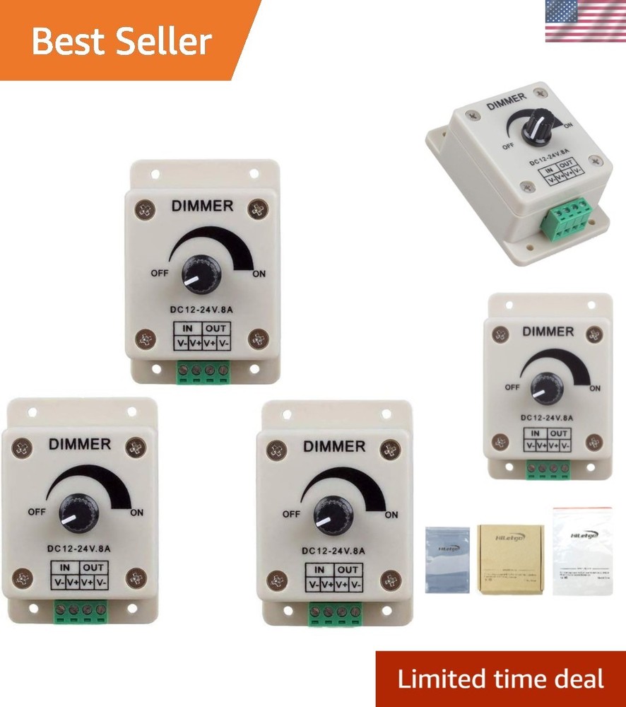 Compact 8A LED Strip Dimmer – 3 Controllers for Effortless Lighting Control