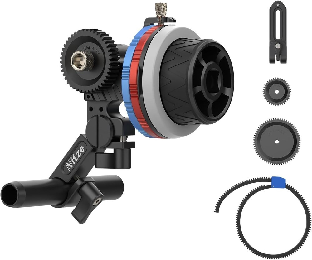Follow Focus System with Adjustable Angle, 15mm Compatibility and Compact Size
