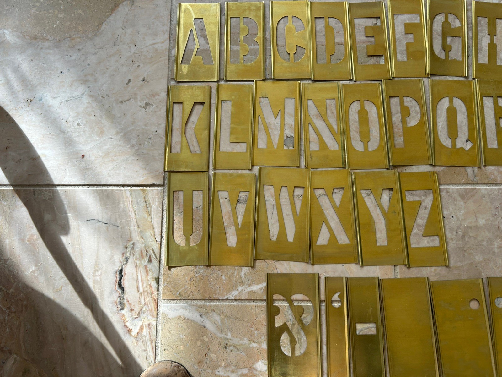 Reese's Brass Stencils Adjustable Vintage With Box