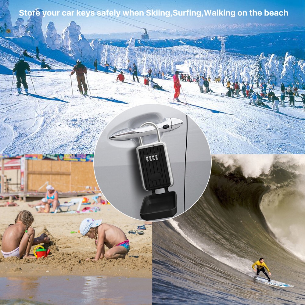 Key Lock Box Key Storage Safe Box Wall Mounted 4 Digit Combination Lock Security