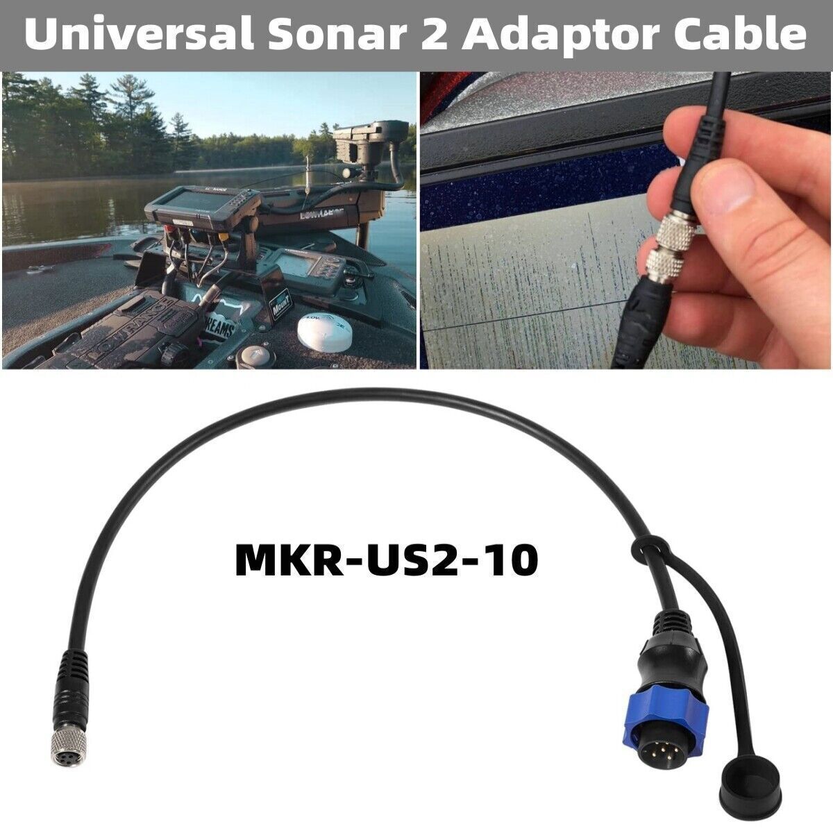 For Lowrance Fish Finder Minn Kota MKR-US2-10 Universal Sonar 2 Adapter Cable