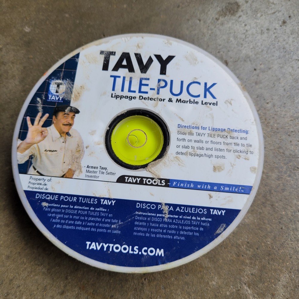 Tavy Two-Sided Tile Puck - Lippage Detector & Marble Level Tile Tool