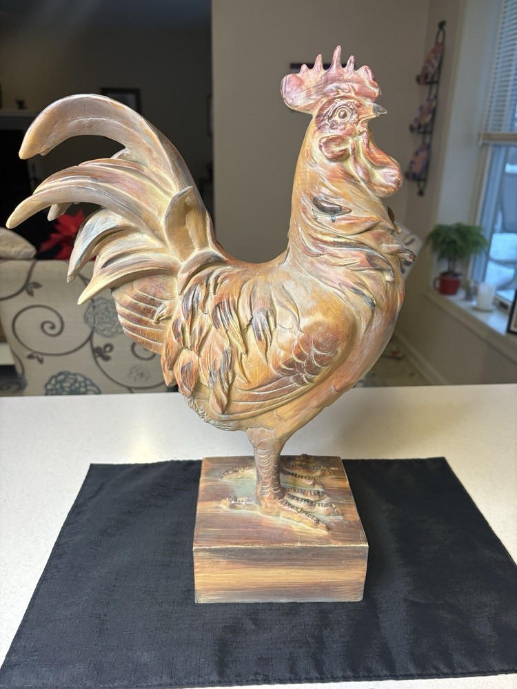 Gorgeous large Rustic rooster figurine