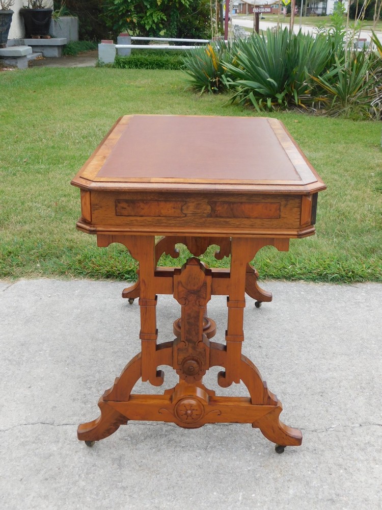 Walnut Victorian Library Table /Desk