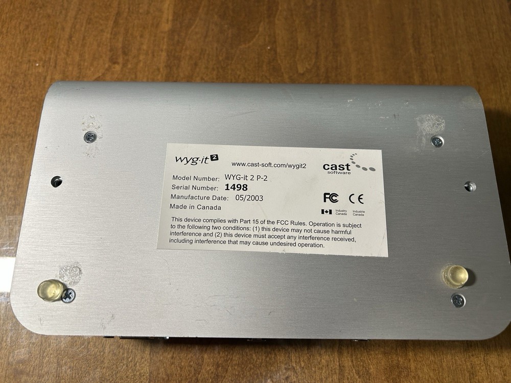 Cast WYSIWYG 2 USB Interface