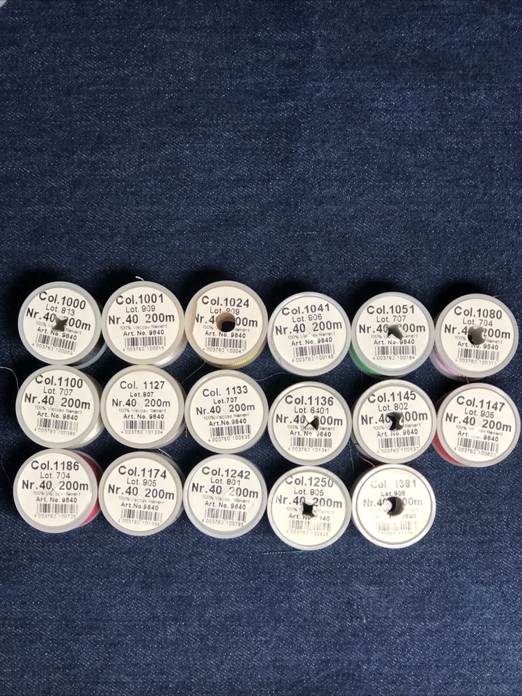 24 Spools Madeira Rayon Thread No. 40