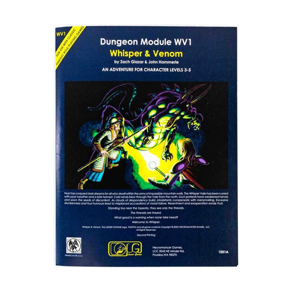 Lesser Gnome RPG Whisper & Venom (Retro Module Ed, 2nd) EX