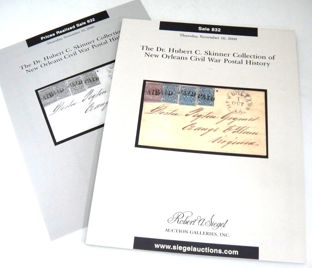 Siegel Auction Catalog 2000 w Prices Realized Skinner New Orleans Civil War
