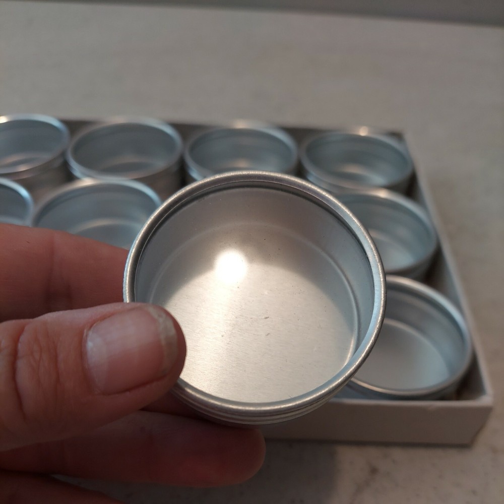12 2"×1" Tin Cotainers With Clear Covers