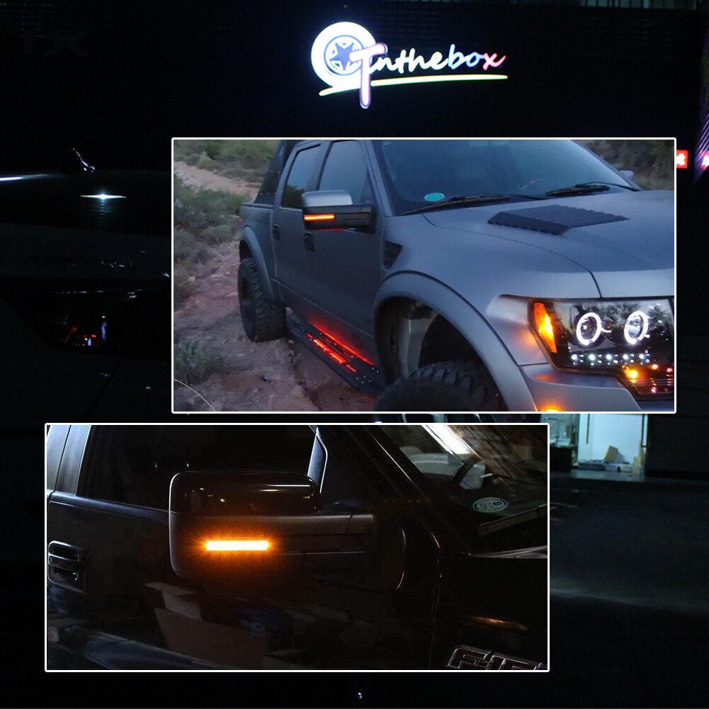 LED Side Mirror Amber Lens Turn Signal Light Lamps For Ford 2009-2014 F150 F-150