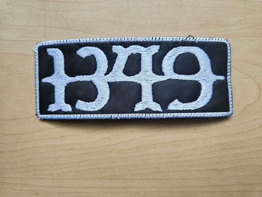 1349, SEW ON WHITE, WHITE BORDER EMBROIDERED PATCH