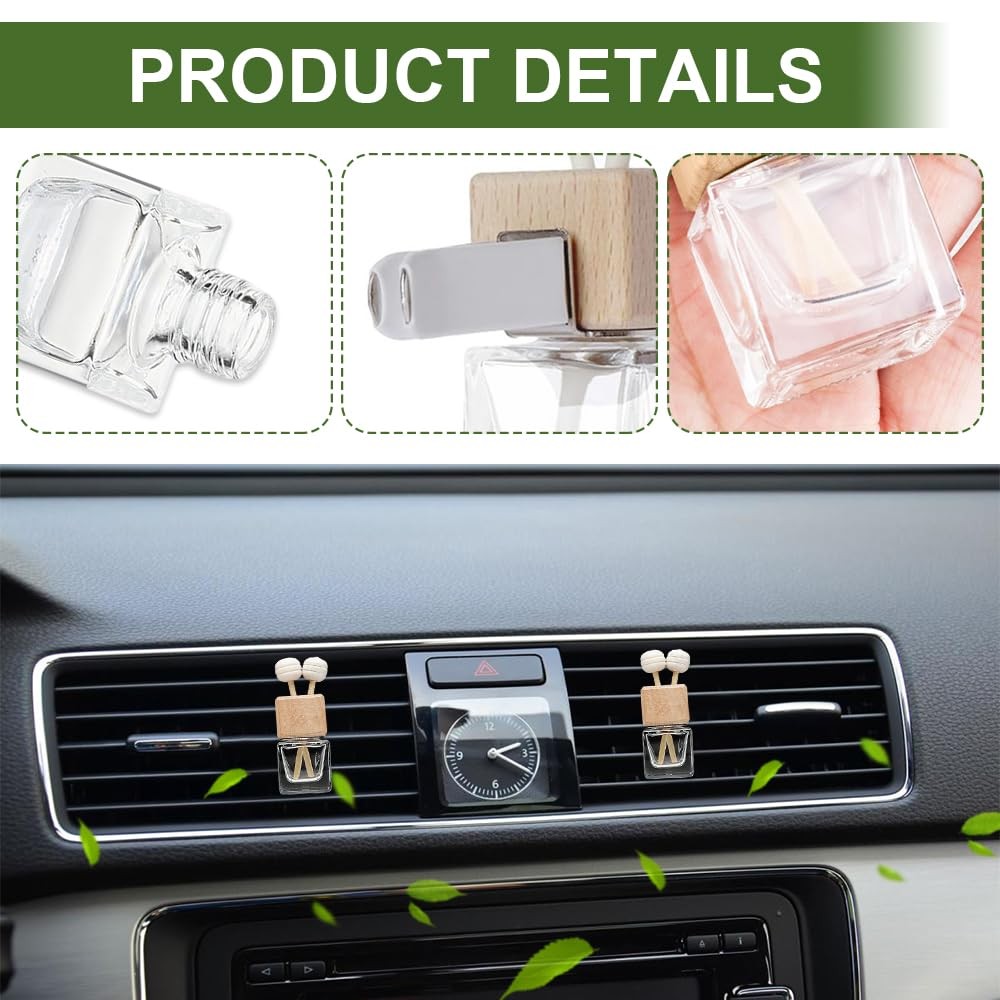 Rebvugr 2PCS Car Diffuser Air Freshener Bottle, Diffusers for Transparent