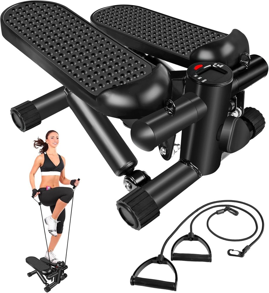 Compact Hydraulic Stepper with Real-Time Tracking & Adjustable Height for Toning