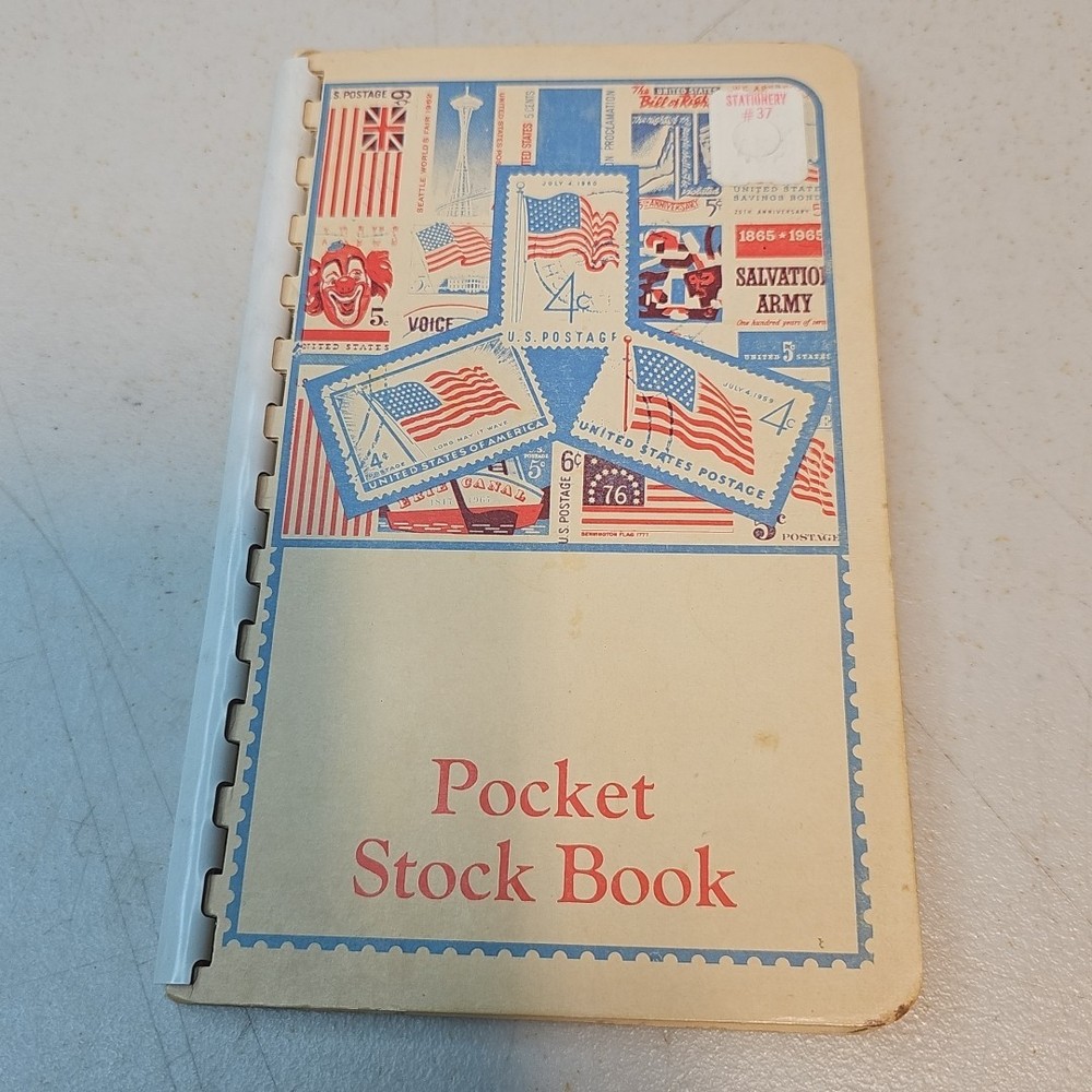 Vintage Pocket Stamp Stock Book WITH Approx. 30 Apollo Space Stamp