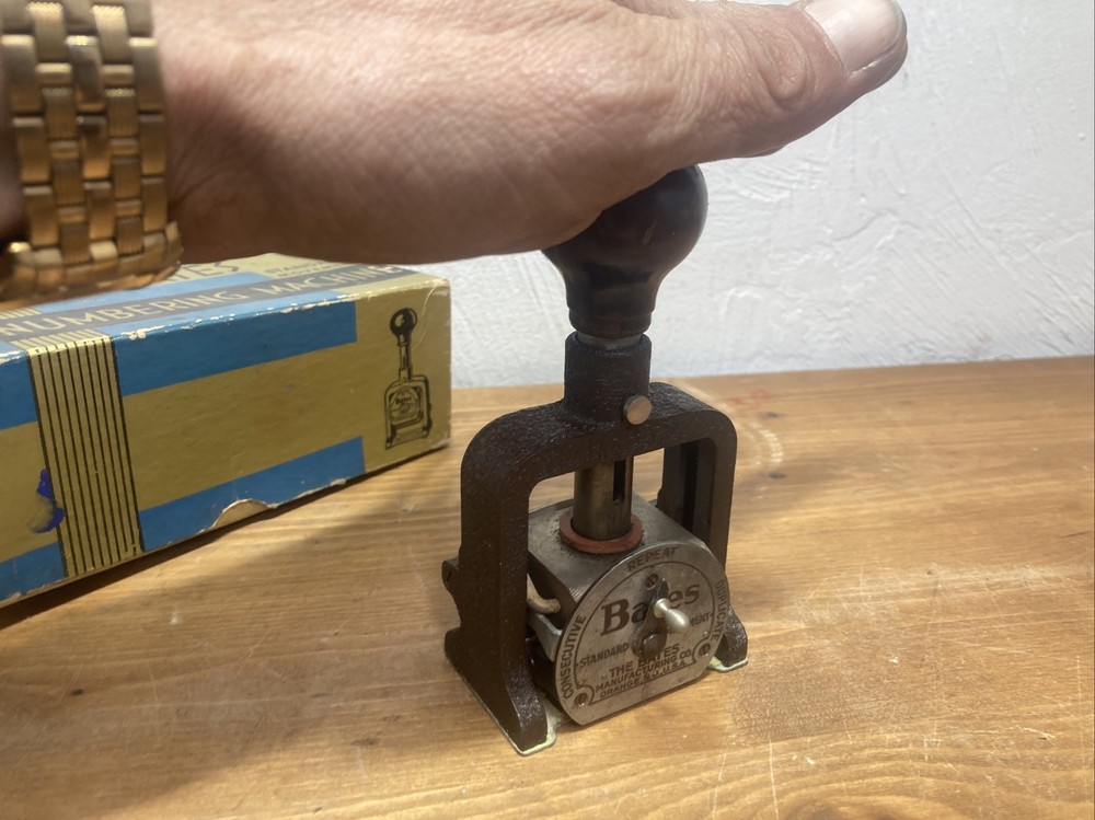 Vintage Bates Numbering Machine 6 Wheel Stamper