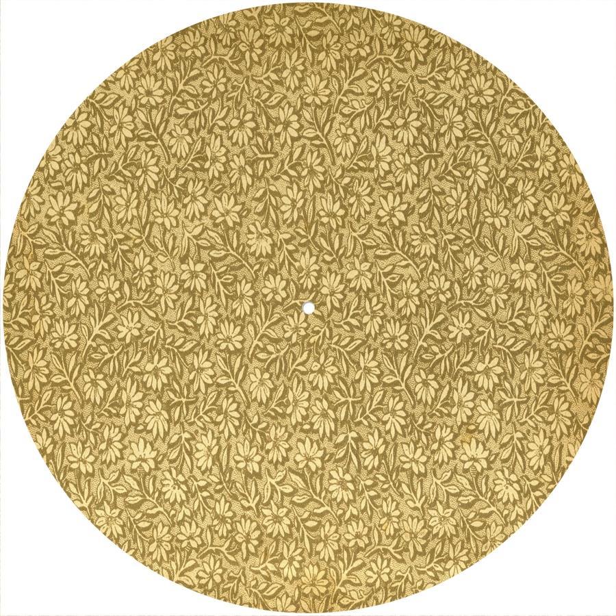 Slipmat Scratch Pad 12" Turntable LP DJ Record Player PARCHMENT FLOWER PATTERN