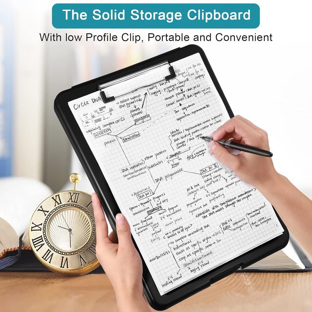 12 Pack Clipboard with Storage Foldable Plastic Nursing Clipboard 9.5x13.5"