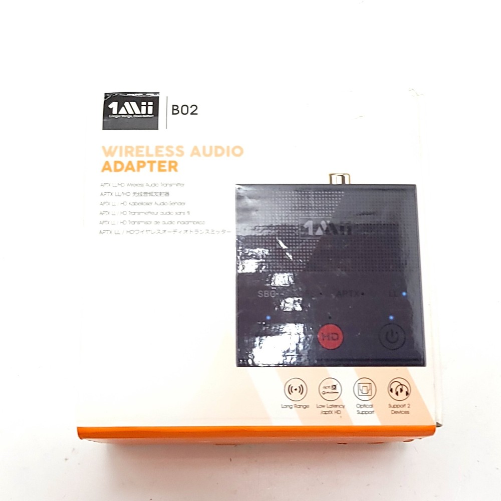 1Mii B0302 Wireless Audio Adapter Black APTX LL/HD Wireless Audio Transmitter