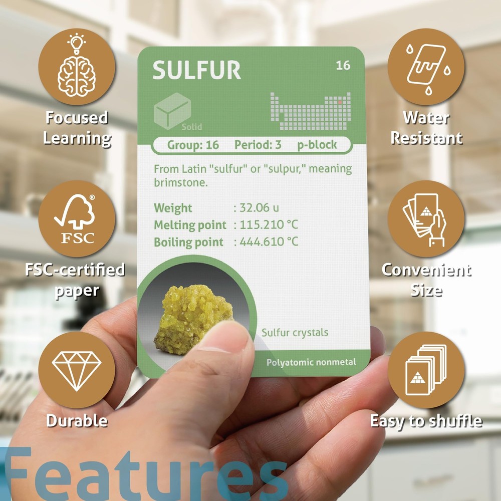 CARDDIA | Periodic Table Educational Flashcards | 118 Elements with Atomic Da...